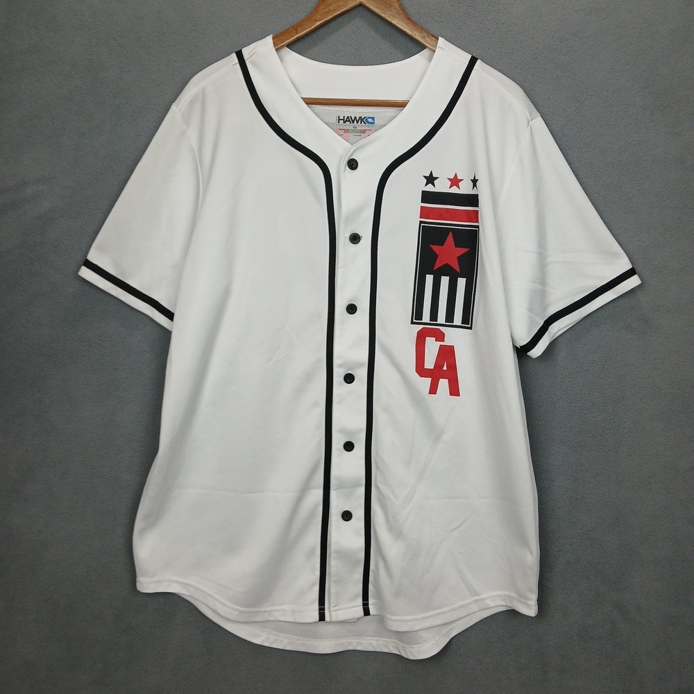 Tony Hawk Baseball Jersey Mens XL White Mesh Graphic California Elite Bb #98